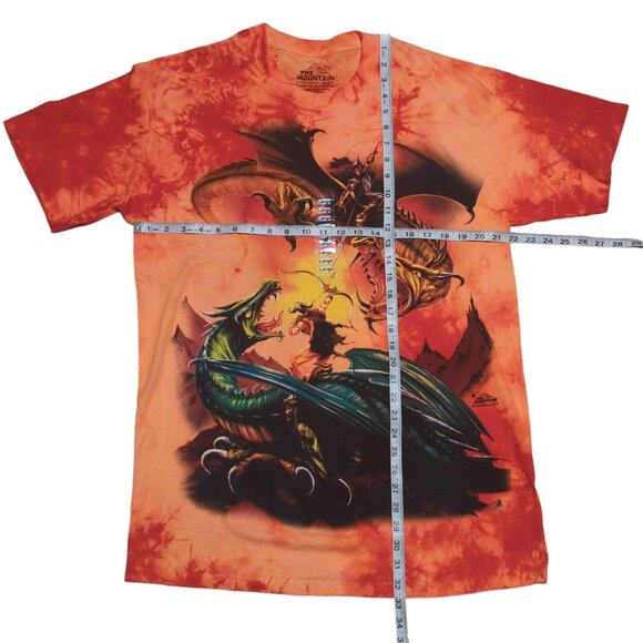 The Mountain Fantasy Dragon Shirt Shirt Mens Large Orange Tie Dye Retro NWOT - Picture 7 of 7